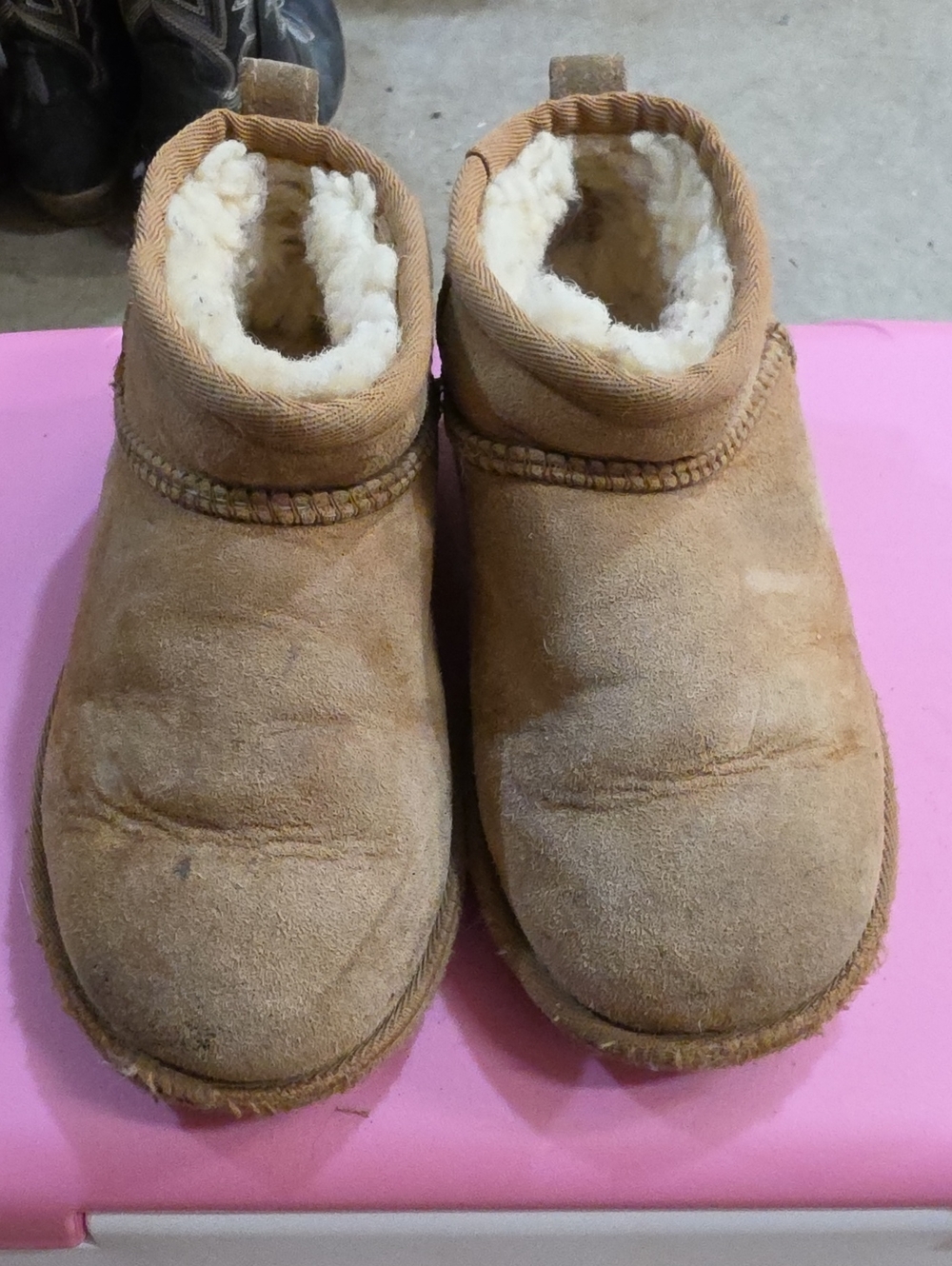 Kids Cozy Shearling-Lined Slip-On Booties - Tan